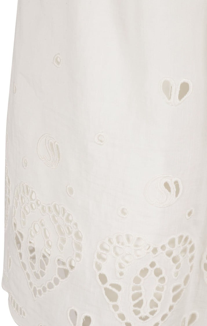 Stella McCartney Delicate Embroidered White Shorts Wit