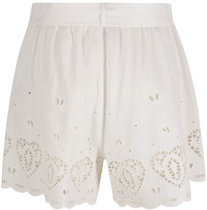Stella McCartney Delicate Embroidered White Shorts Wit