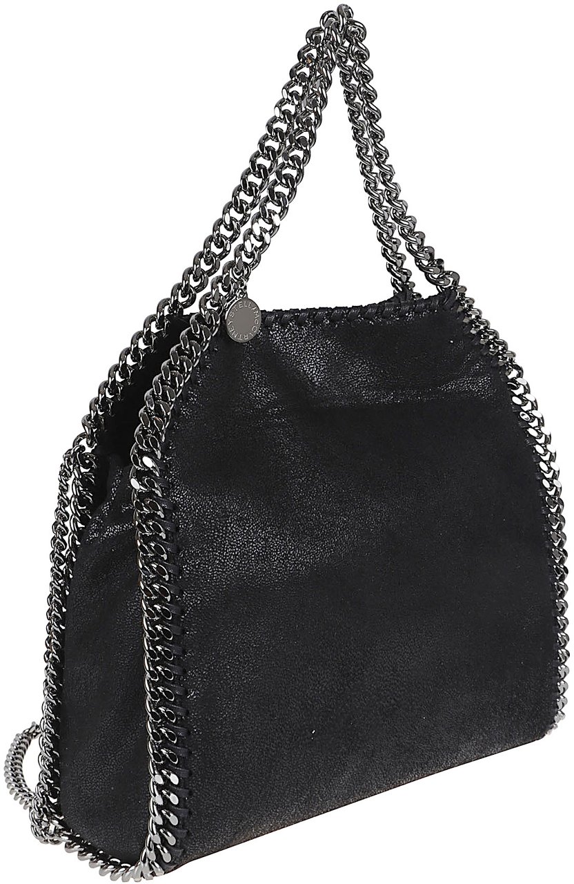 Stella McCartney Mini Tote Bag with Silver Chain Detail Zwart