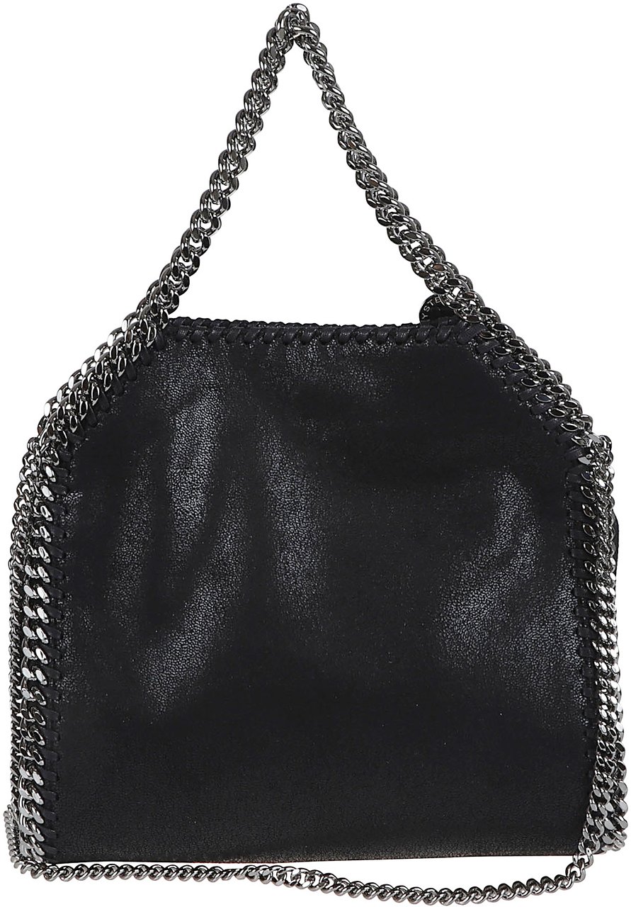 Stella McCartney Mini Tote Bag with Silver Chain Detail Zwart