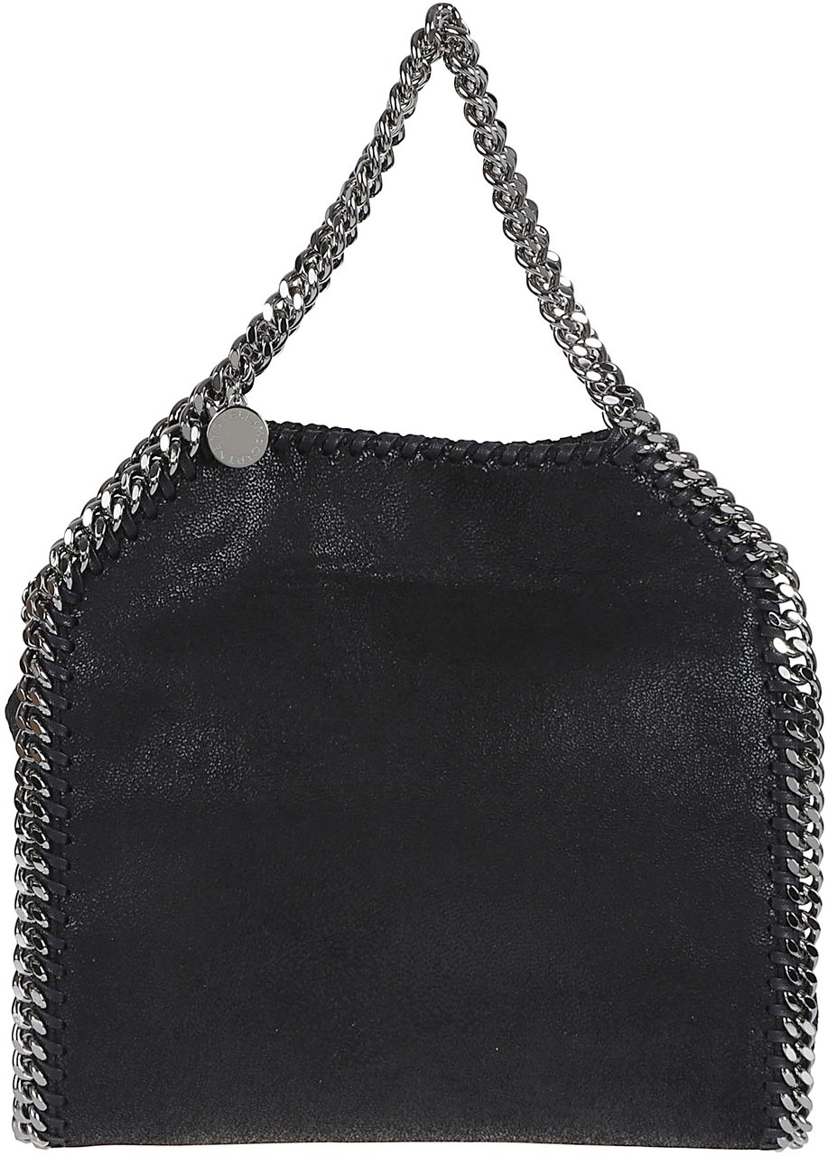 Stella McCartney Mini Tote Bag with Silver Chain Detail Zwart