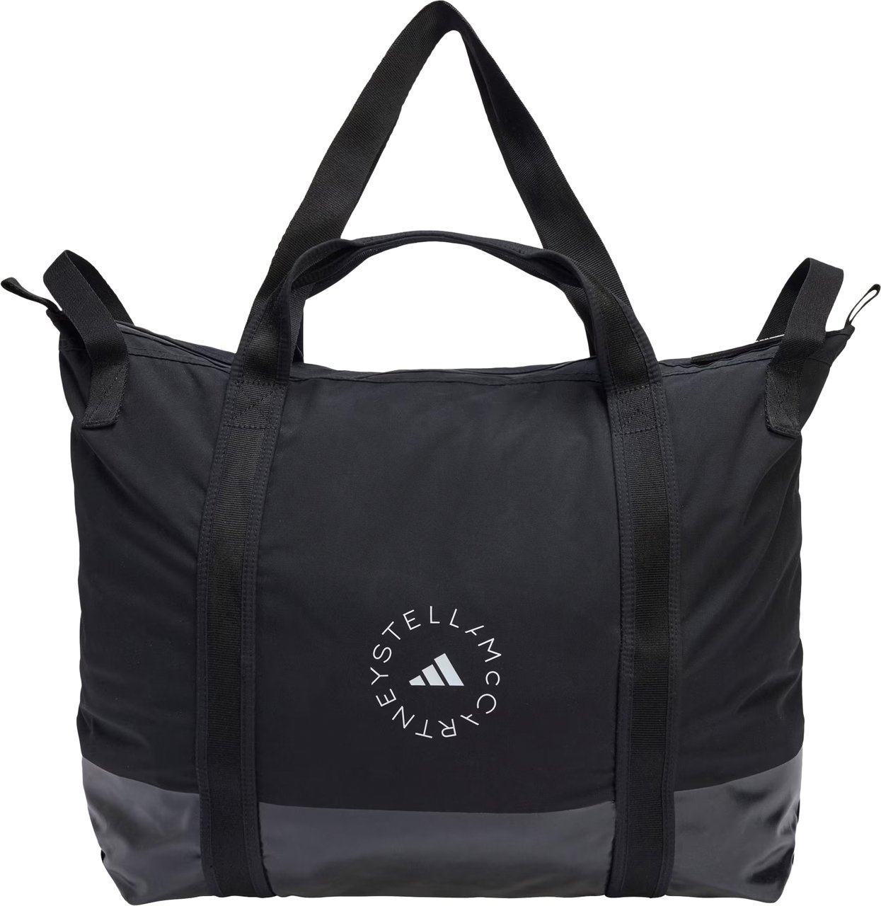 Stella McCartney Spacious Black Tote Bag With Grey Base Zwart