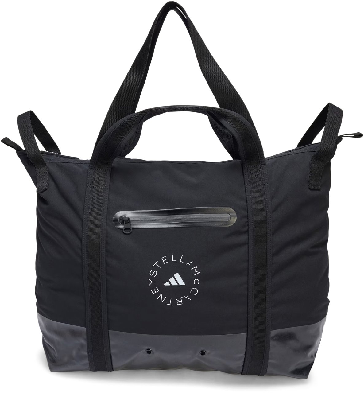 Stella McCartney Spacious Black Tote Bag With Grey Base Zwart