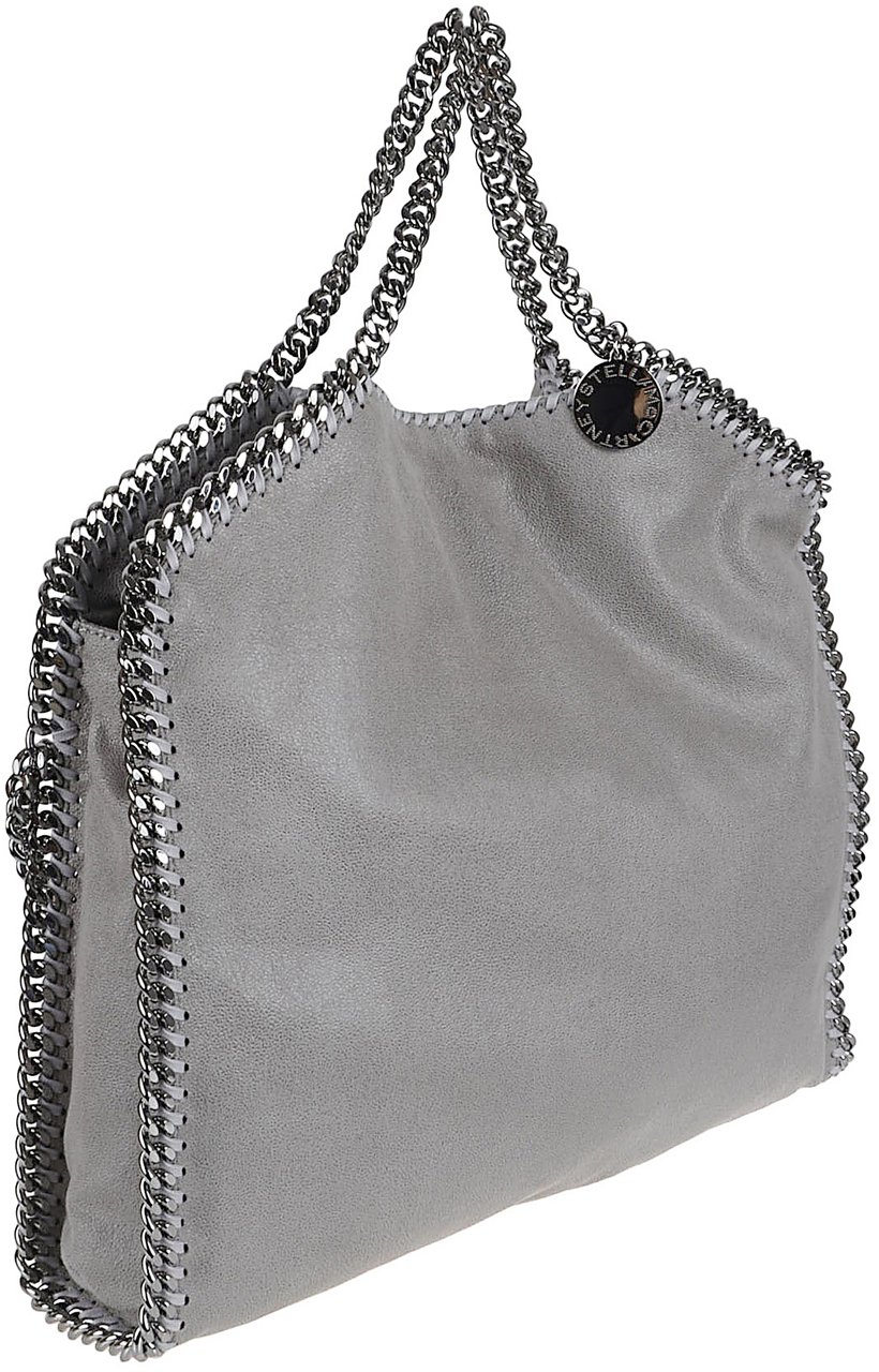 Stella McCartney Foldable Grey Tote with Iconic Diamond Chain Grijs