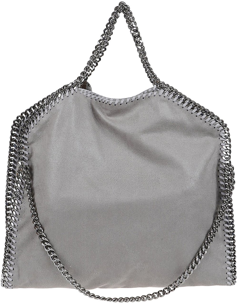 Stella McCartney Foldable Grey Tote with Iconic Diamond Chain Grijs