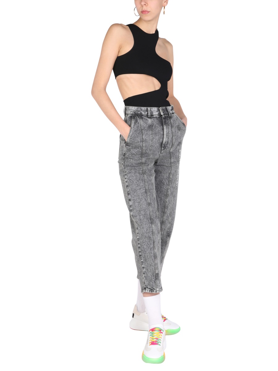 Stella McCartney COMPACT TOP WITH CUT OUT DETAILS Zwart