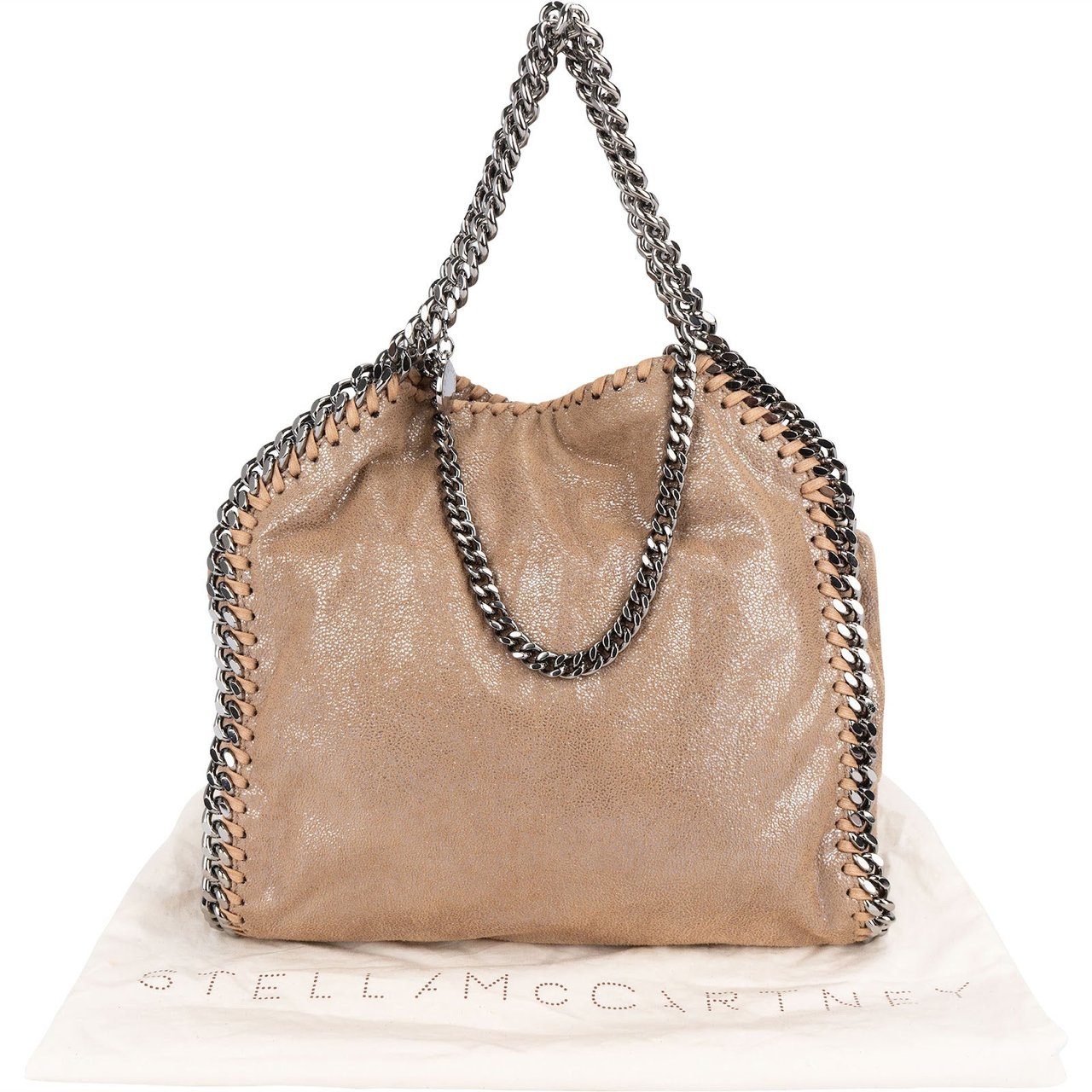 Stella McCartney Stella McCartney Shaggy Falabella Fold Over Tote Crossbody Handbag Beige