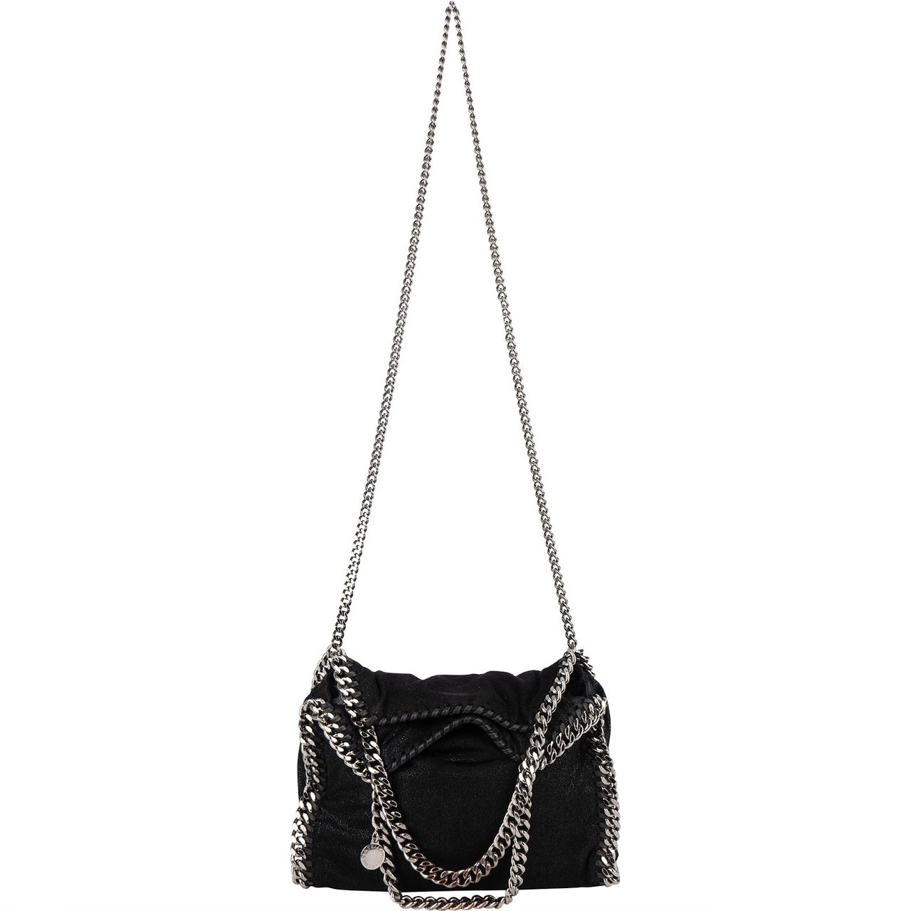 Stella McCartney Stella McCartney Shaggy Falabella Fold Over Tote Crossbody Handbag Zwart