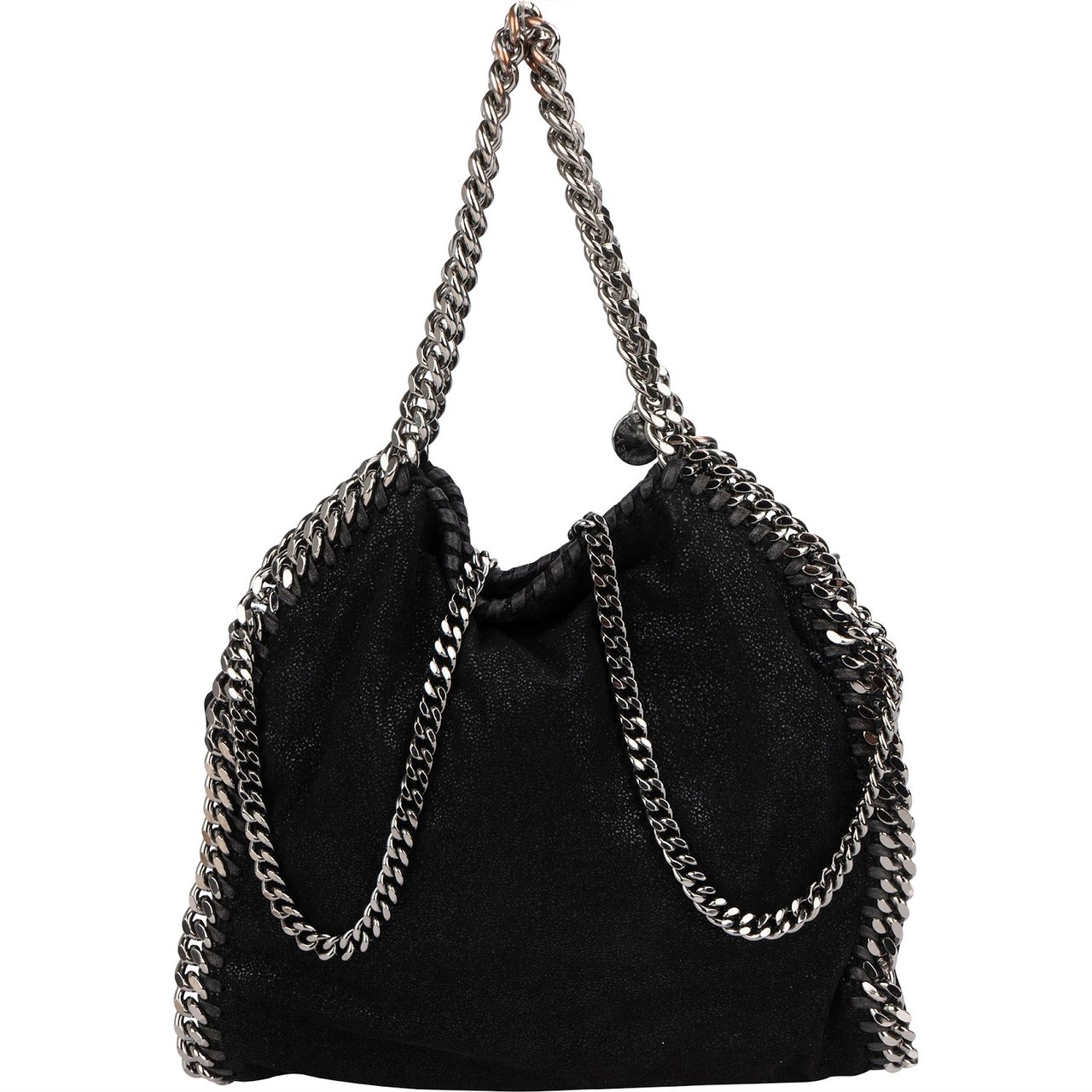 Stella McCartney Stella McCartney Shaggy Falabella Fold Over Tote Crossbody Handbag Zwart