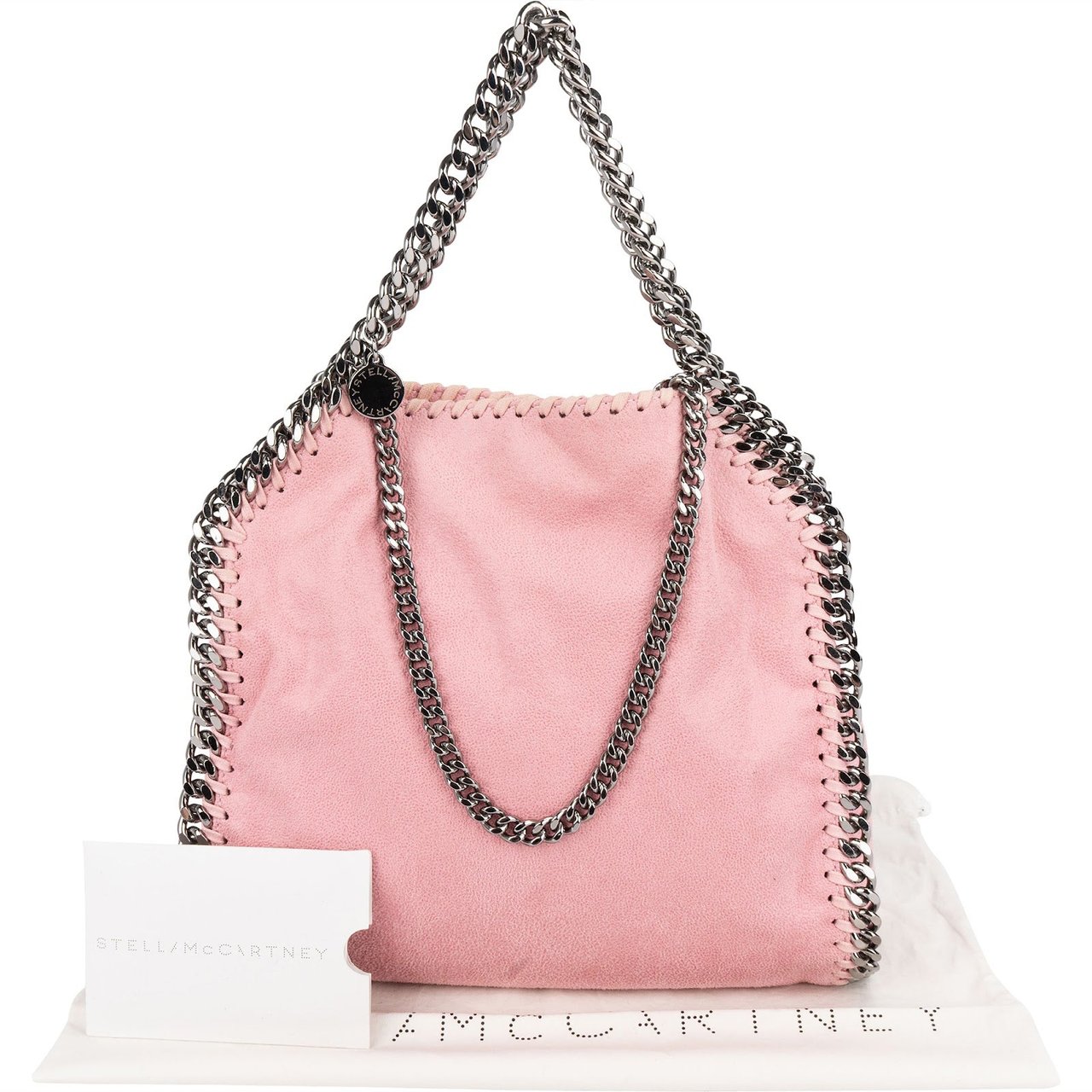 Stella McCartney Stella McCartney Shaggy Falabella Fold Over Tote Crossbody Handbag Roze