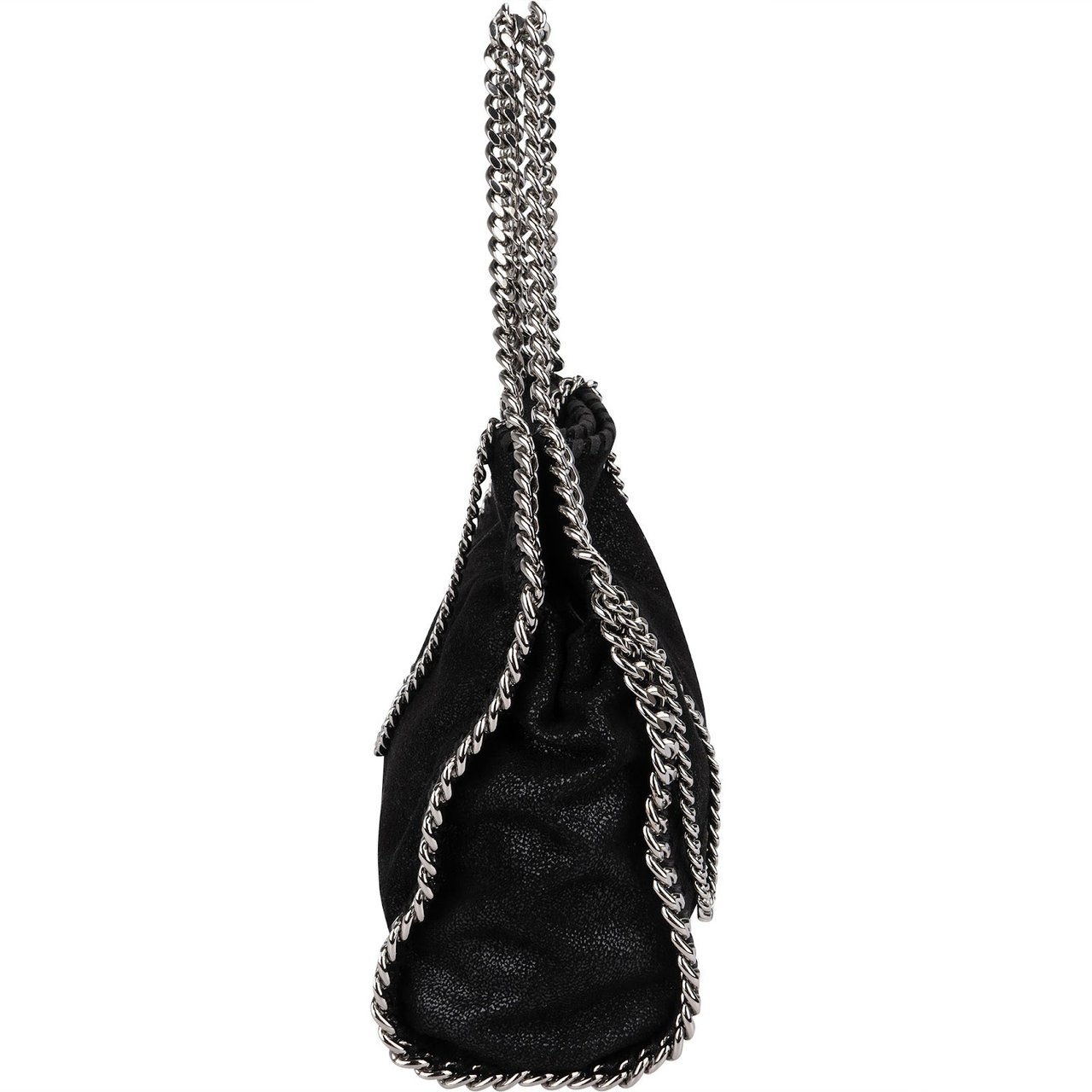 Stella McCartney Stella McCartney Shaggy Falabella Fold Over Tote Crossbody Handbag Zwart