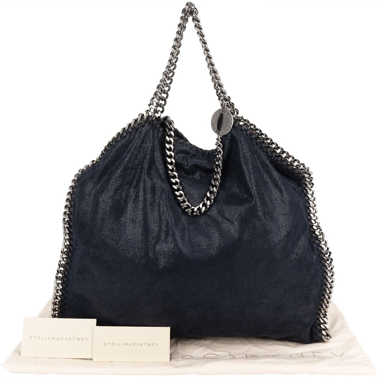Stella McCartney Stella McCartney Shaggy Falabella Fold Over Tote Hobo Shoulder Handbag Navy