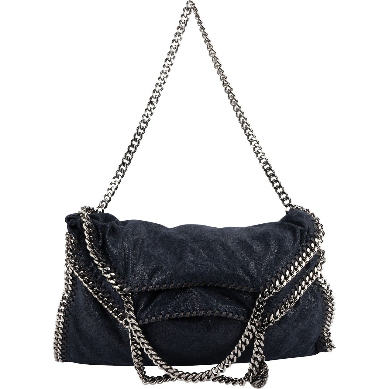 Stella McCartney Stella McCartney Shaggy Falabella Fold Over Tote Hobo Shoulder Handbag Navy