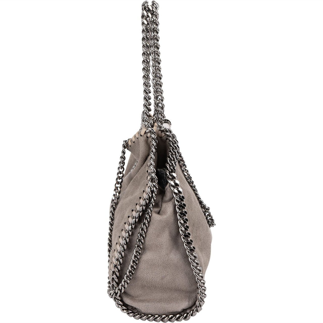 Stella McCartney Shaggy Falabella Fold Over Tote Crossbody Handbag Donkergrijs