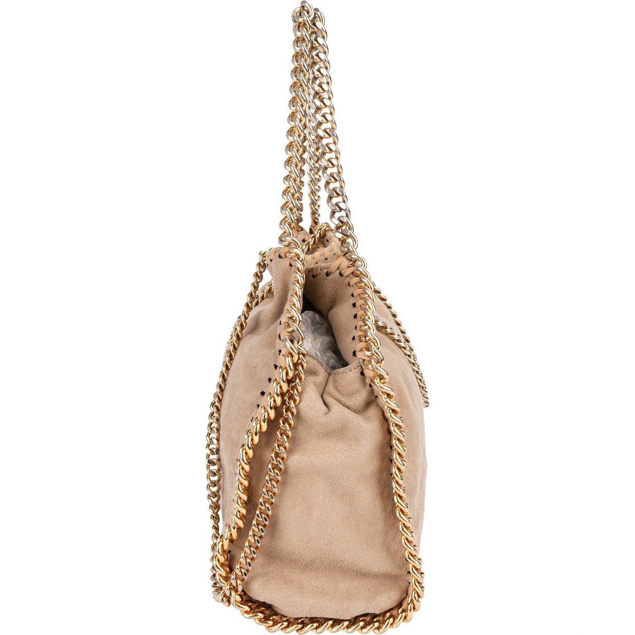 Stella McCartney Shaggy Falabella Fold Over Tote Crossbody Handbag Beige