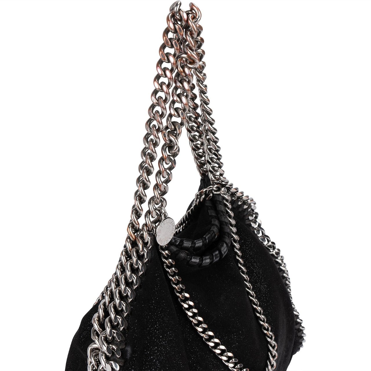 Stella McCartney Stella McCartney Shaggy Falabella Fold Over Tote Crossbody Handbag Zwart