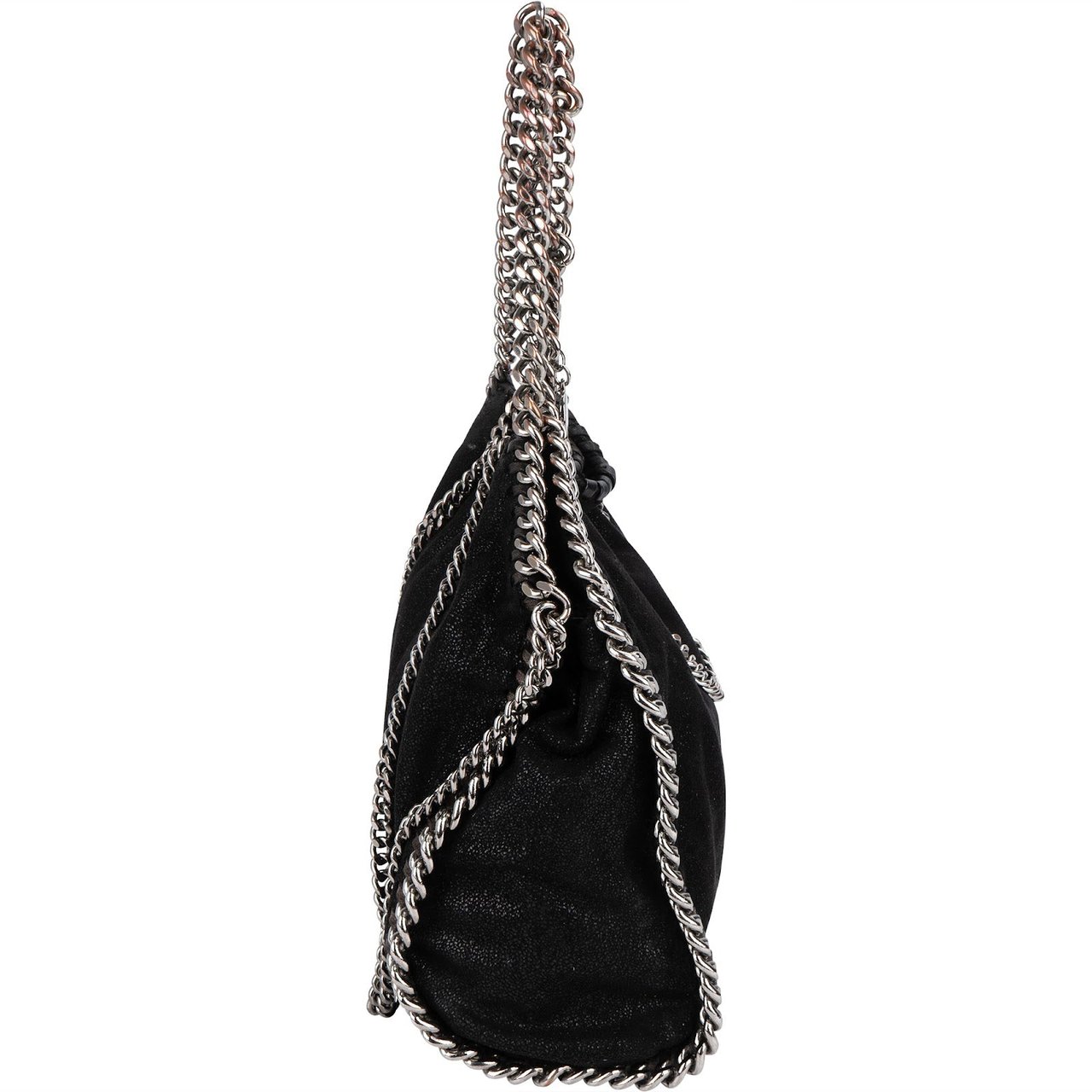 Stella McCartney Stella McCartney Shaggy Falabella Fold Over Tote Crossbody Handbag Zwart