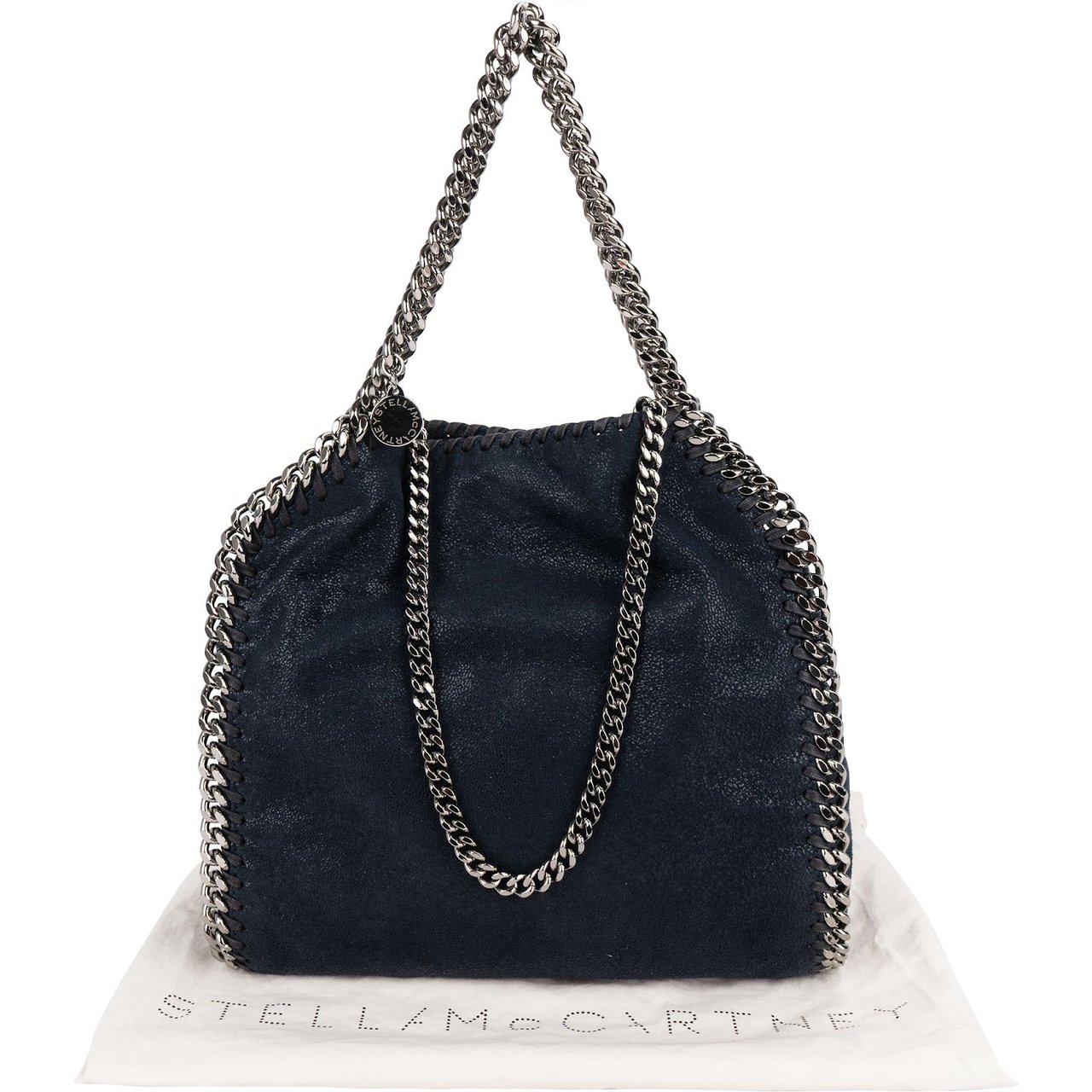 Stella McCartney Stella McCartney Shaggy Falabella Fold Over Tote Crossbody Handbag Navy