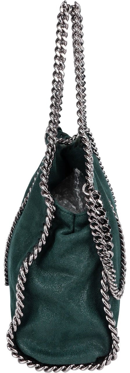 Stella McCartney Shaggy Falabella Fold Over Tote Shoulder Bag Groen