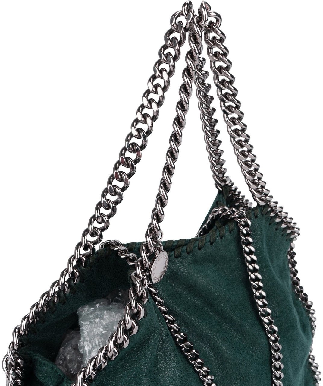 Stella McCartney Shaggy Falabella Fold Over Tote Shoulder Bag Groen