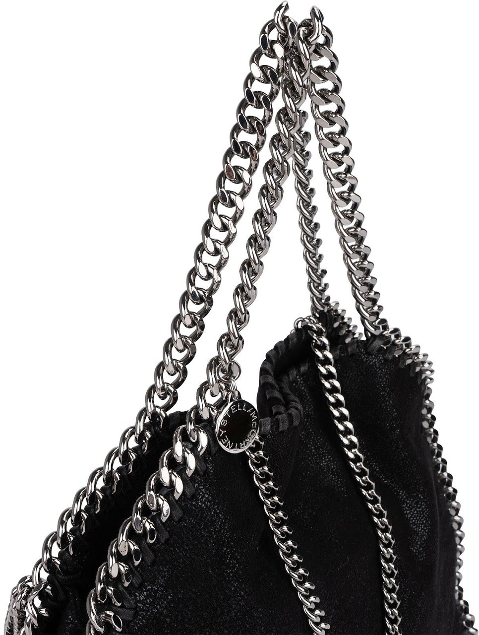 Stella McCartney Shaggy Falabella Fold Over Tote Crossbody Bag Zwart