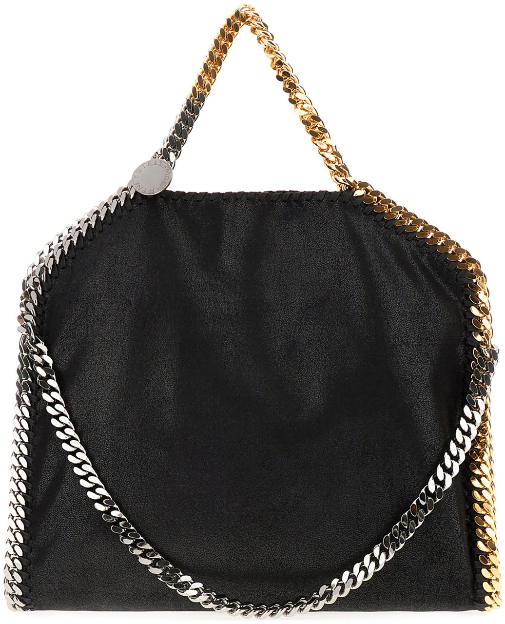 Stella McCartney Stella McCartney Black shaggy deer Falabella Fold Ove handbag Zwart