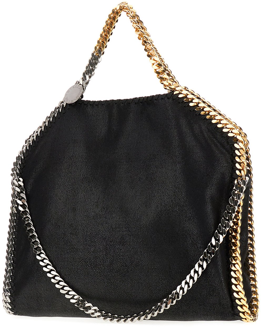 Stella McCartney Stella McCartney Black shaggy deer Falabella Fold Ove handbag Zwart