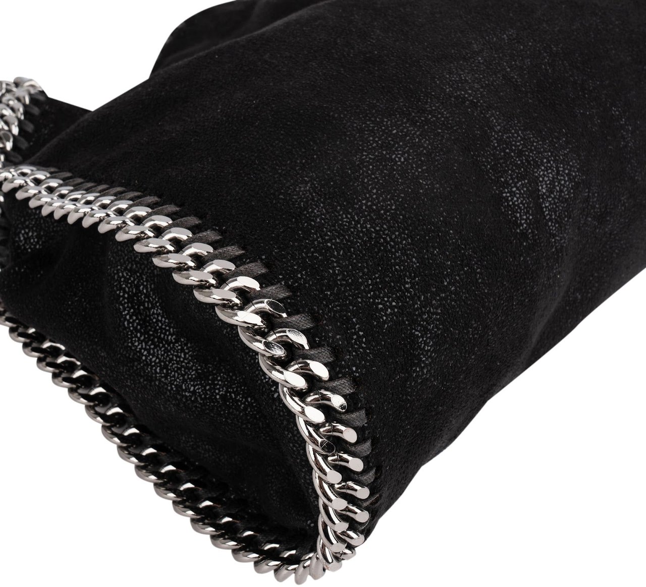 Stella McCartney Shaggy Falabella Fold Over Tote Crossbody Bag Zwart