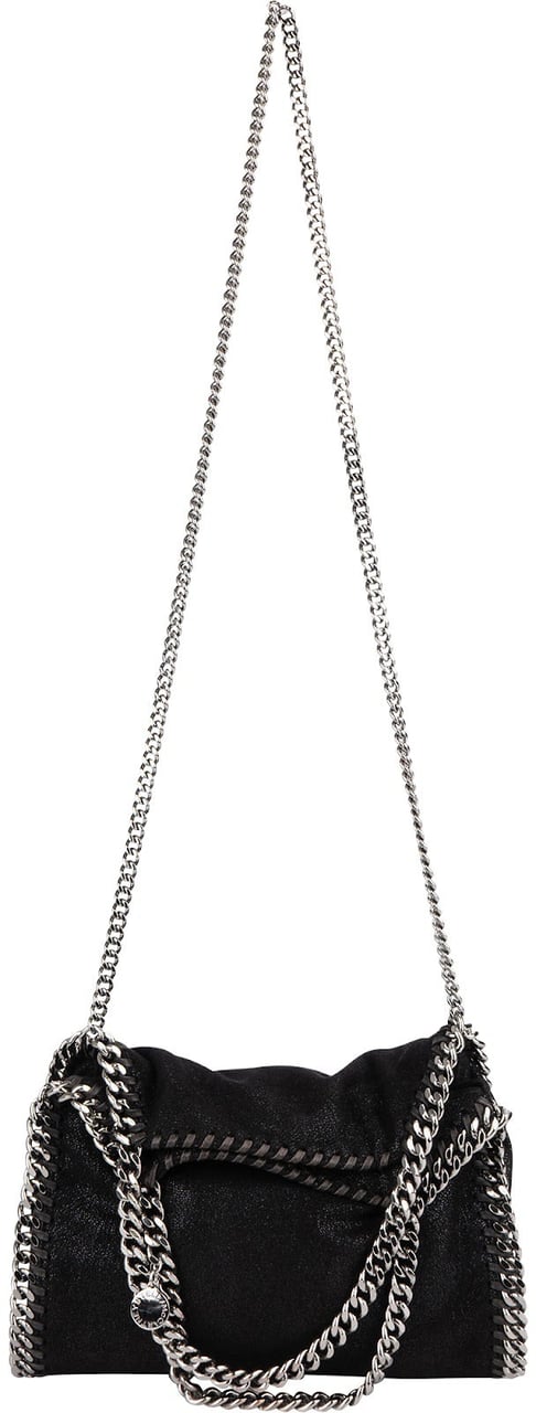 Stella McCartney Shaggy Falabella Fold Over Tote Crossbody Bag Zwart
