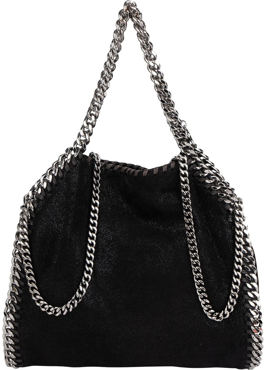 Stella McCartney Shaggy Falabella Fold Over Tote Crossbody Bag Zwart