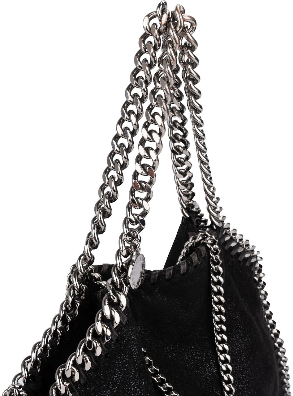 Stella McCartney Shaggy Falabella Fold Over Tote Crossbody Bag Zwart