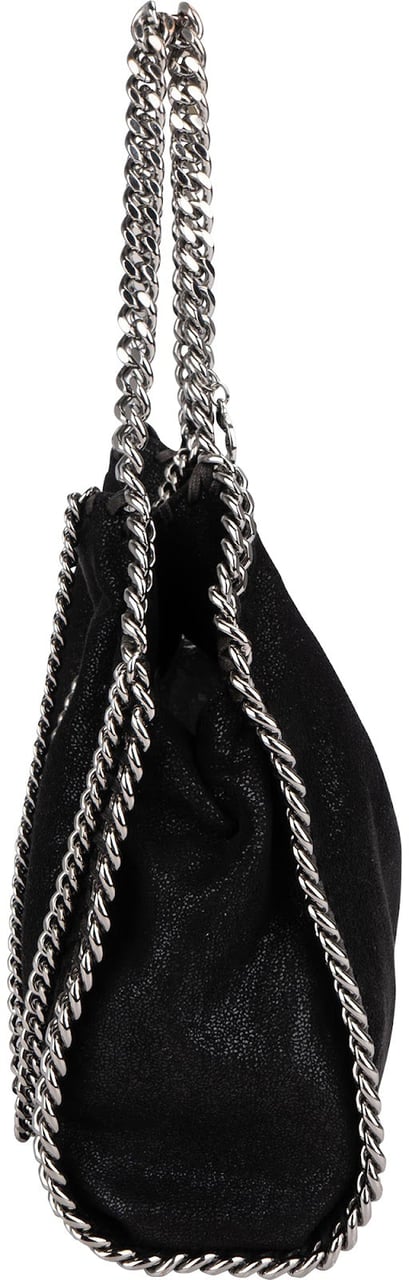 Stella McCartney Shaggy Falabella Fold Over Tote Crossbody Bag Zwart