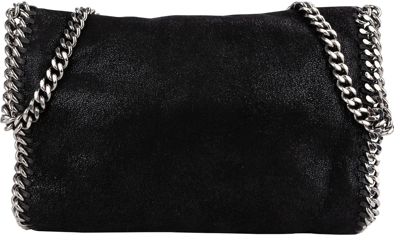 Stella McCartney Shaggy Falabella Fold Over Flap Shoulder Bag Zwart