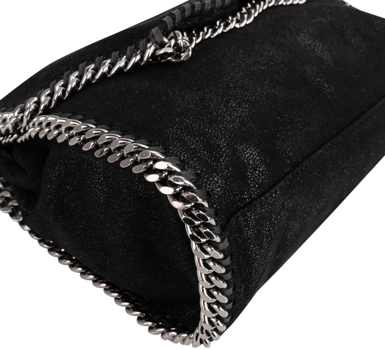 Stella McCartney Shaggy Falabella Fold Over Flap Shoulder Bag Zwart