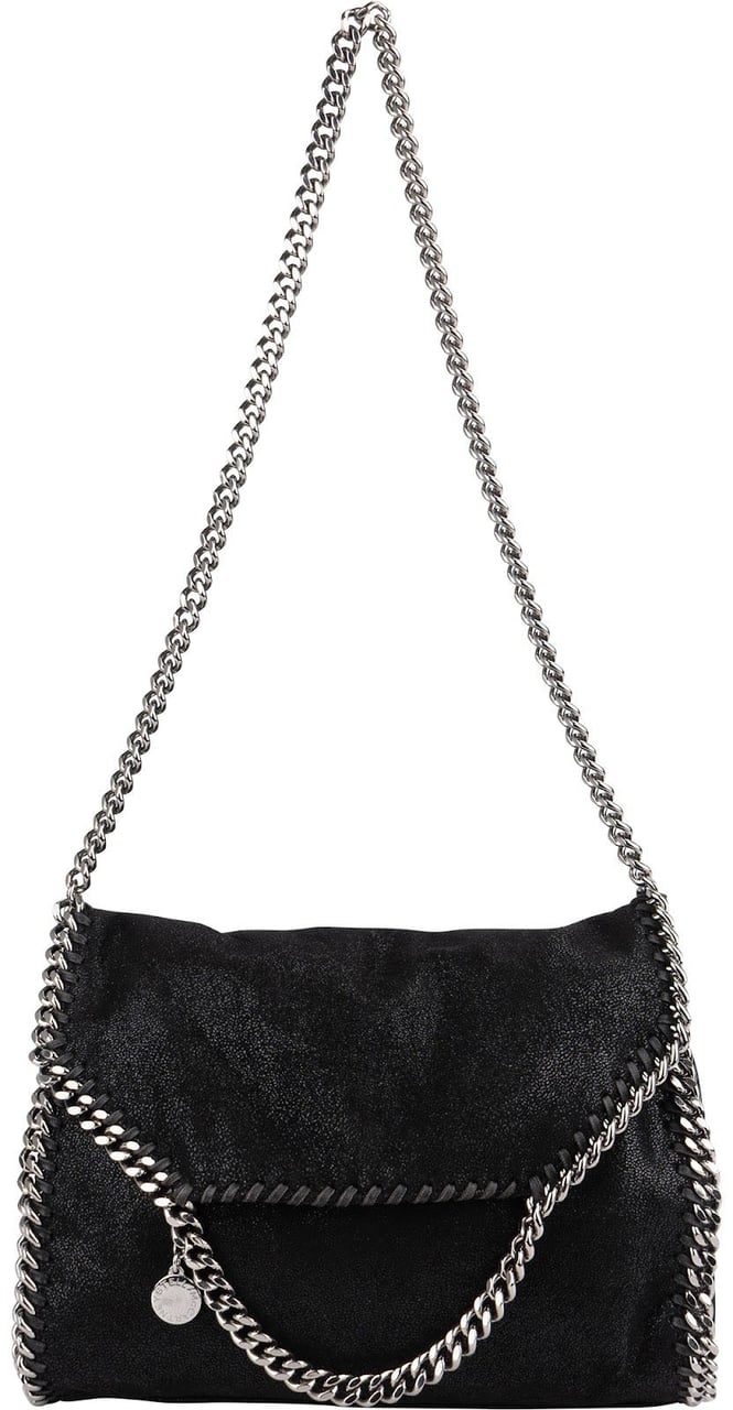 Stella McCartney Shaggy Falabella Fold Over Flap Shoulder Bag Zwart