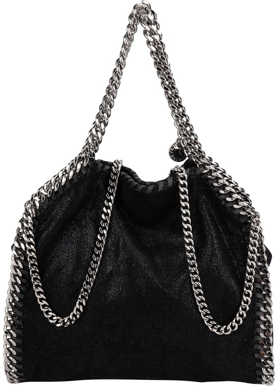 Stella McCartney Shaggy Falabella Fold Over Tote Crossbody Handbag Zwart