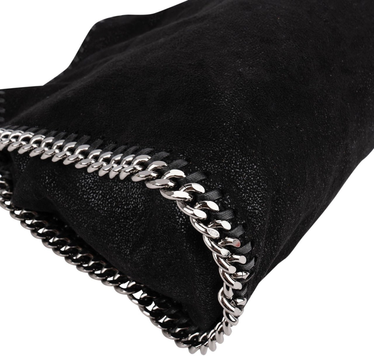 Stella McCartney Shaggy Falabella Fold Over Tote Crossbody Handbag Zwart