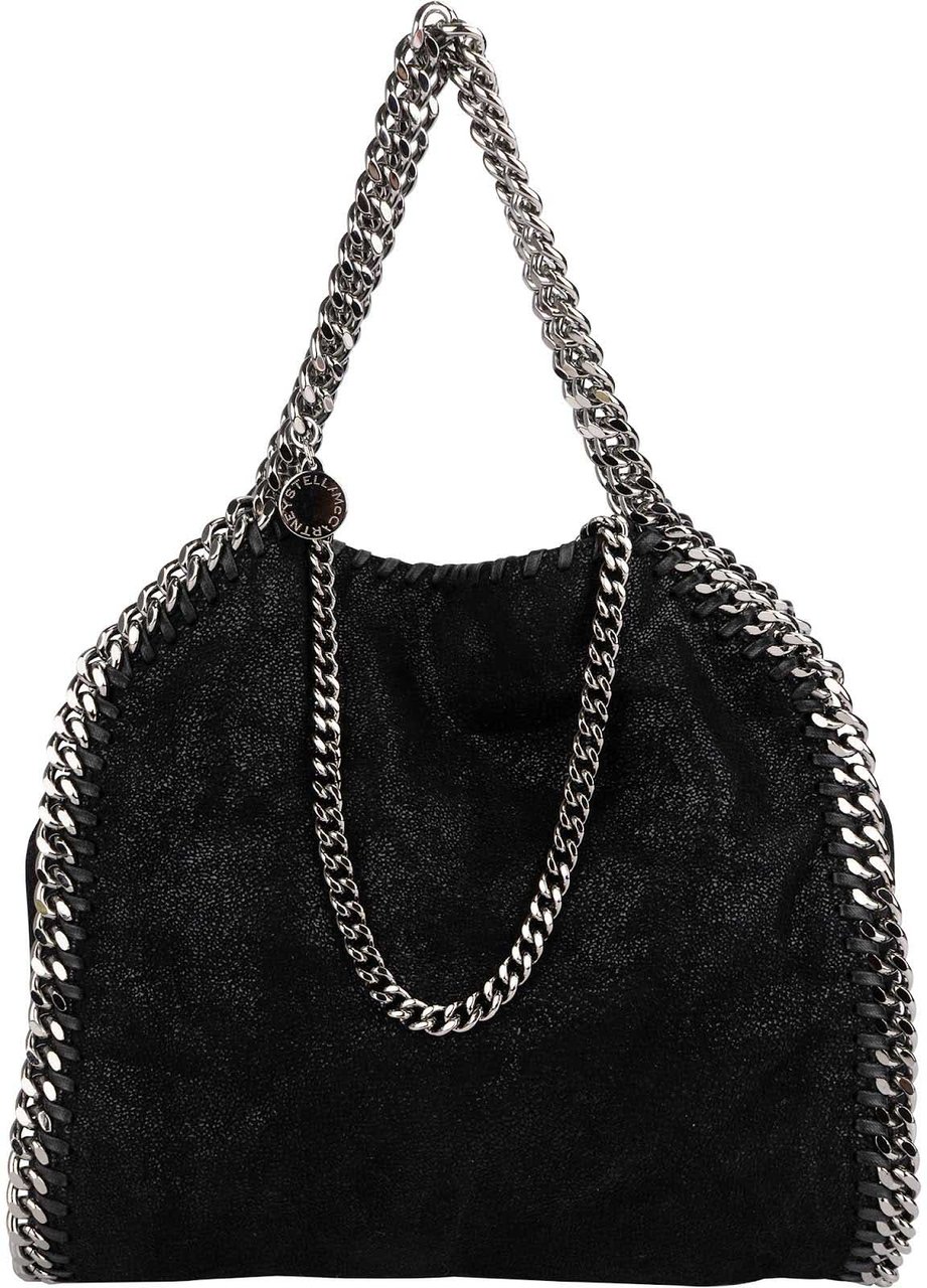 Stella McCartney Shaggy Falabella Fold Over Tote Crossbody Handbag Zwart