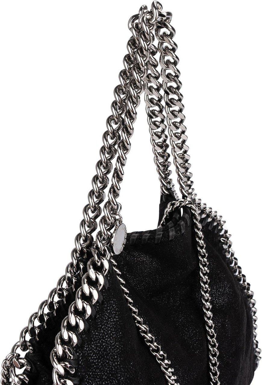 Stella McCartney Shaggy Falabella Fold Over Tote Crossbody Handbag Zwart