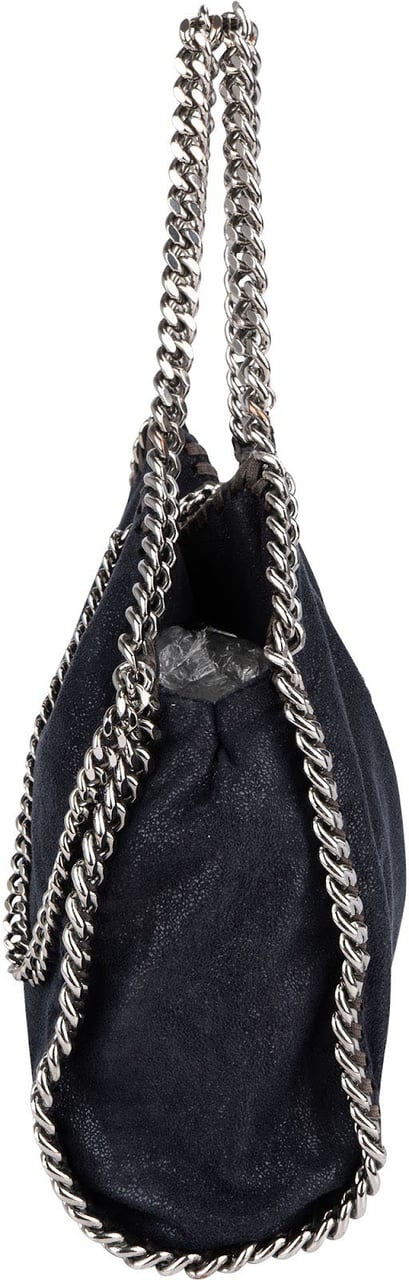Stella McCartney Shaggy Falabella Fold Over Tote Crossbody Handbag Navy