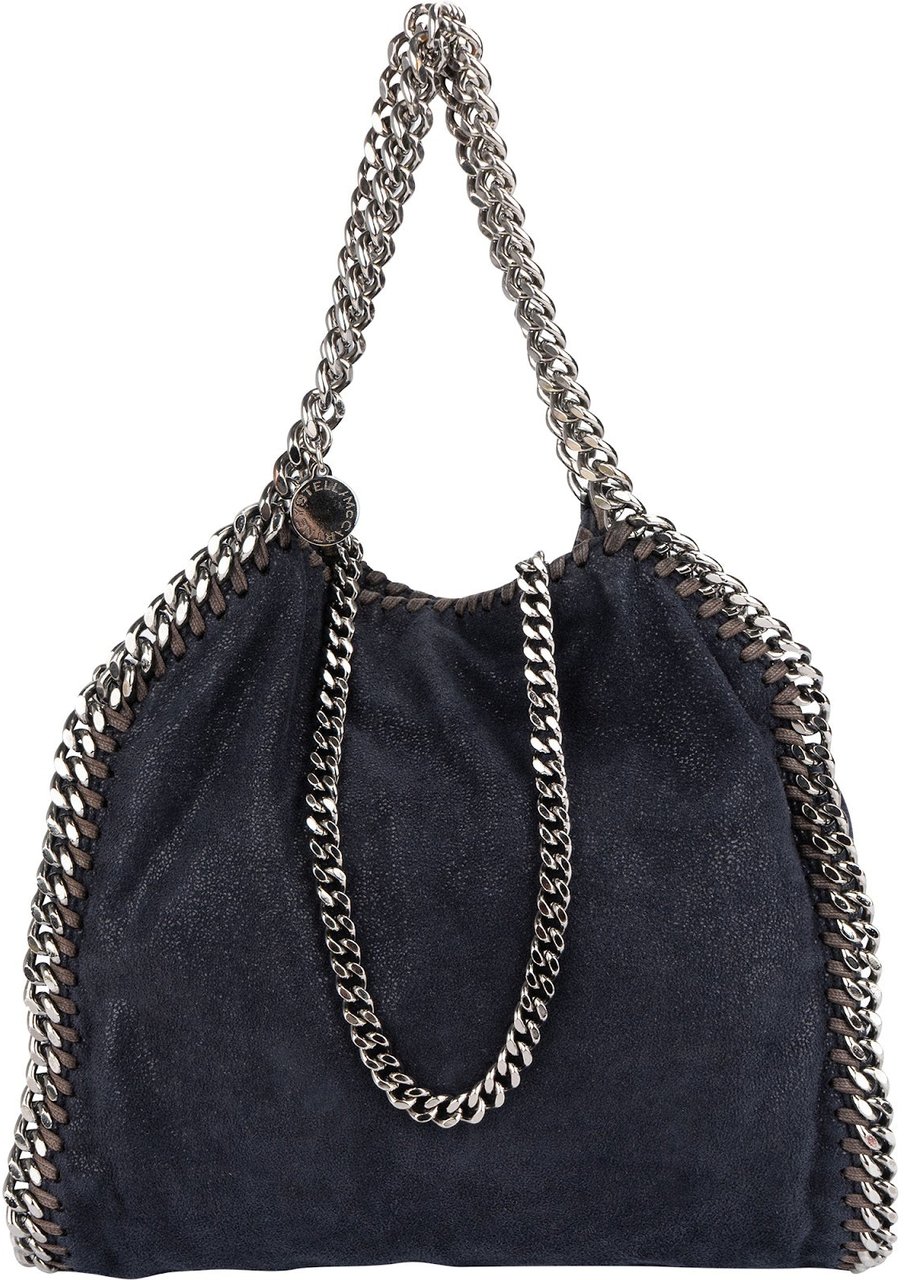 Stella McCartney Shaggy Falabella Fold Over Tote Crossbody Handbag Navy