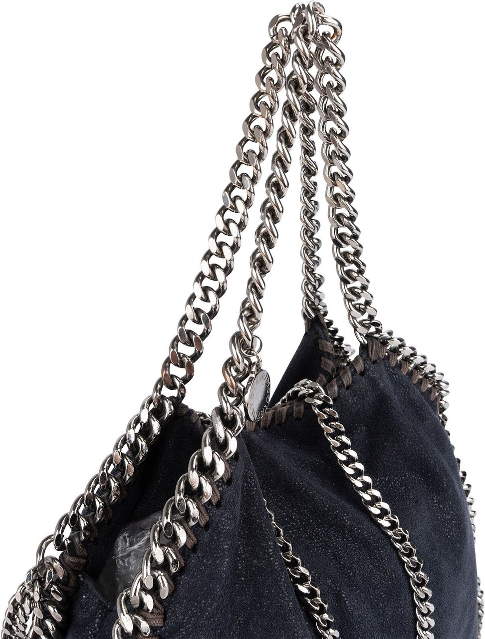 Stella McCartney Shaggy Falabella Fold Over Tote Crossbody Handbag Navy