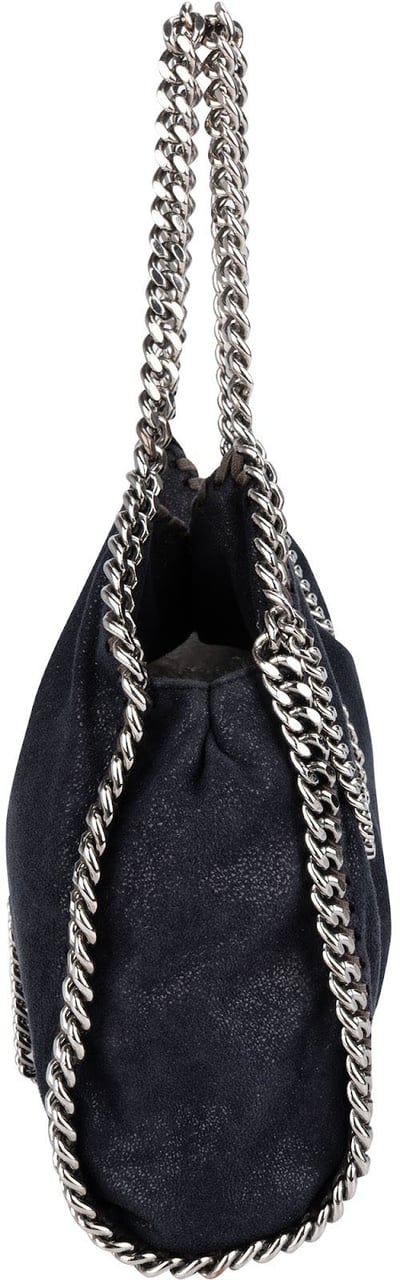 Stella McCartney Shaggy Falabella Fold Over Tote Crossbody Handbag Navy