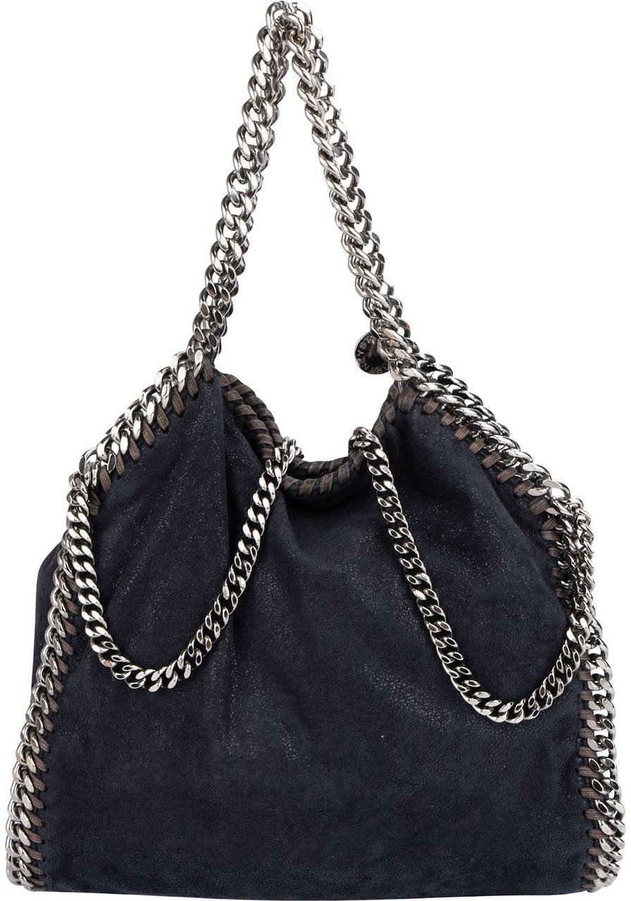 Stella McCartney Shaggy Falabella Fold Over Tote Crossbody Handbag Navy