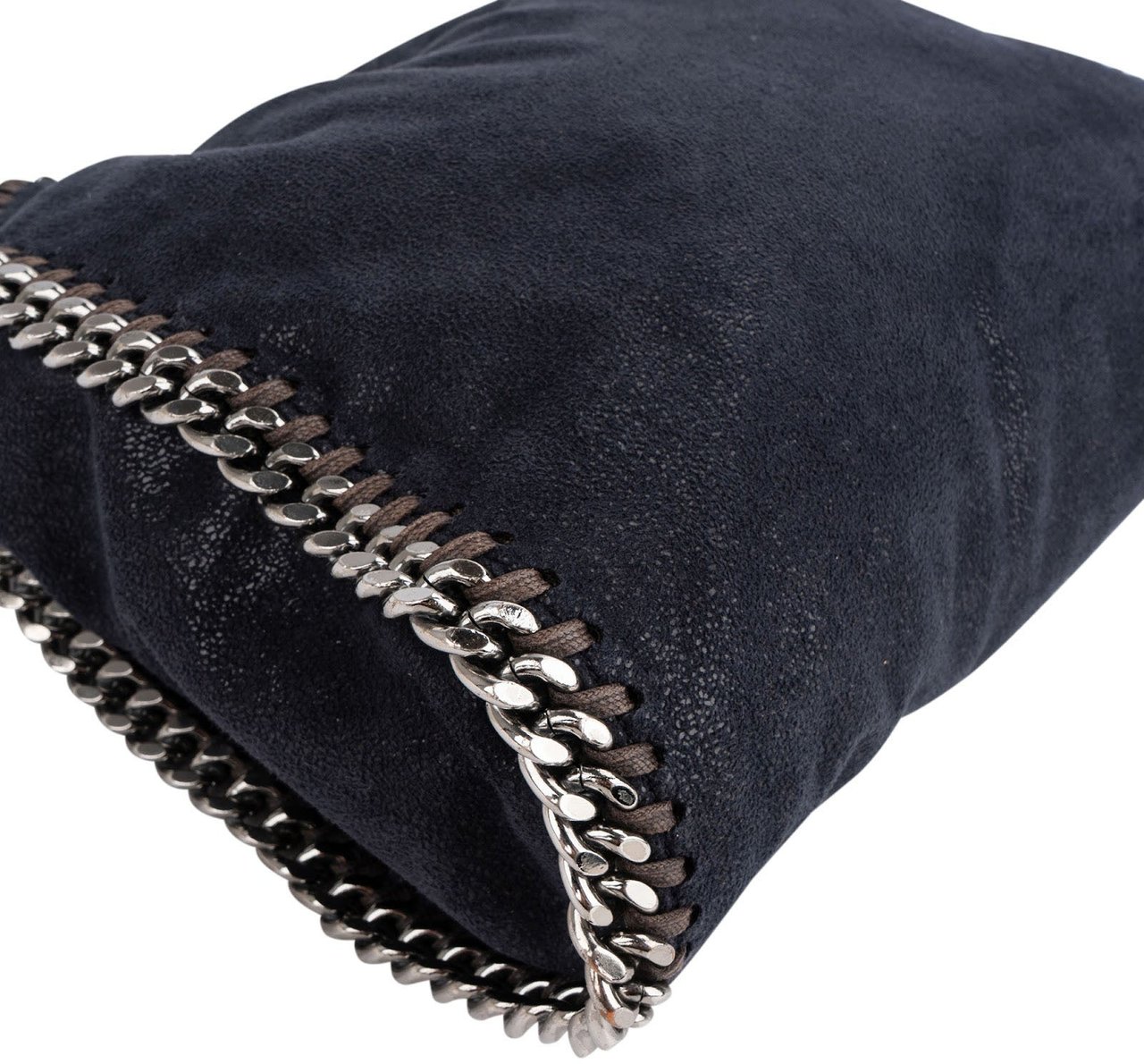 Stella McCartney Shaggy Falabella Fold Over Tote Crossbody Handbag Navy