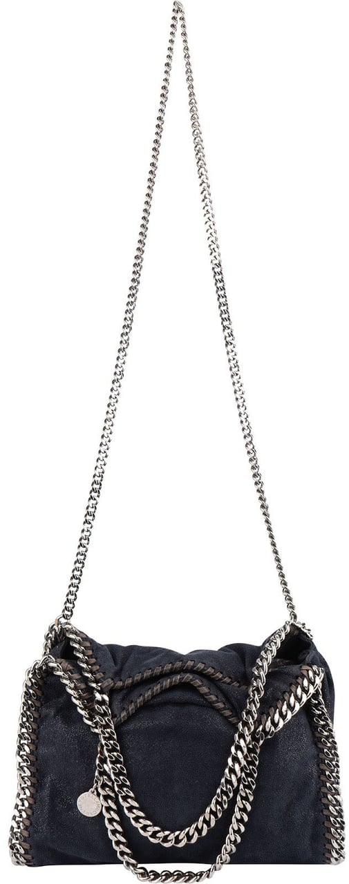 Stella McCartney Shaggy Falabella Fold Over Tote Crossbody Handbag Navy