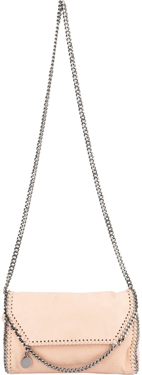 Stella McCartney Shaggy Falabella Fold Over Clutch Crossbody Bag Roze