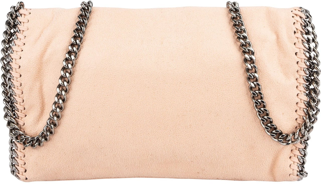 Stella McCartney Shaggy Falabella Fold Over Clutch Crossbody Bag Roze