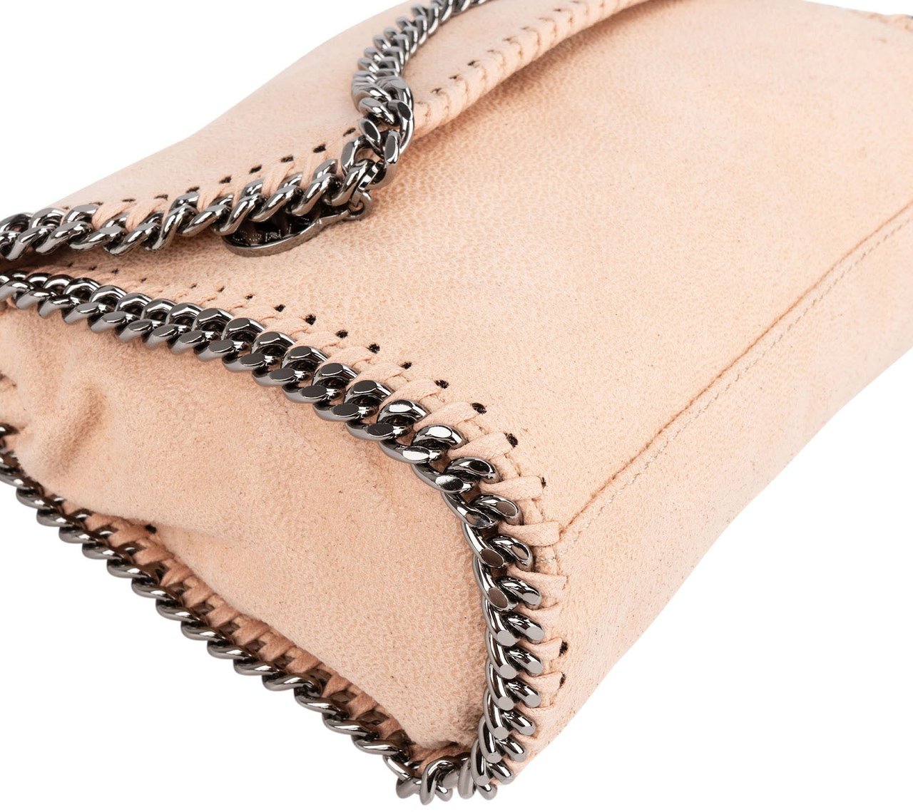 Stella McCartney Shaggy Falabella Fold Over Clutch Crossbody Bag Roze