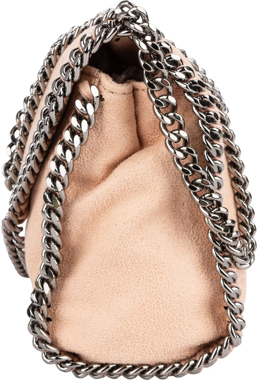 Stella McCartney Shaggy Falabella Fold Over Clutch Crossbody Bag Roze